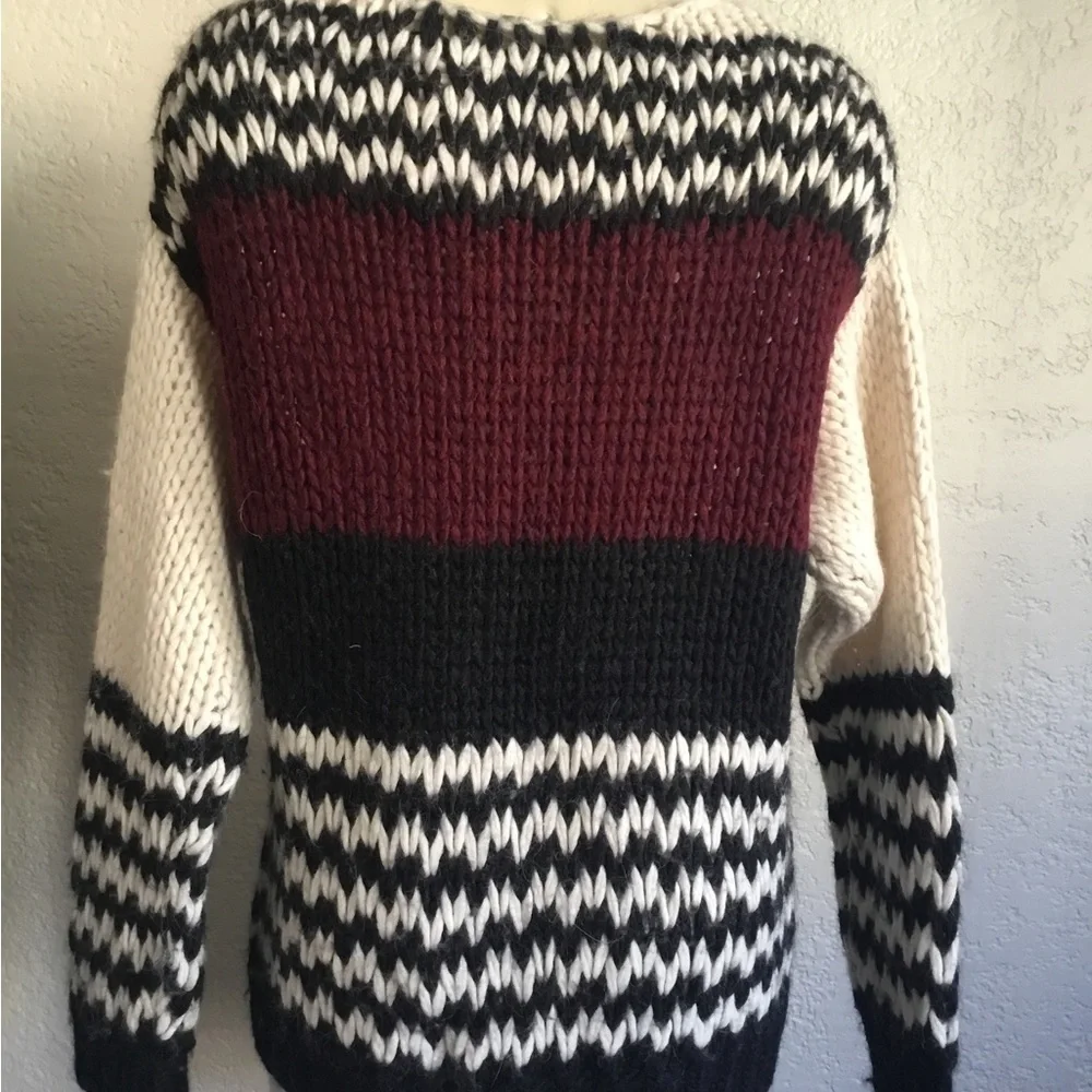 Ba&sh colorblock soft sweater LARGE Made in Italy
